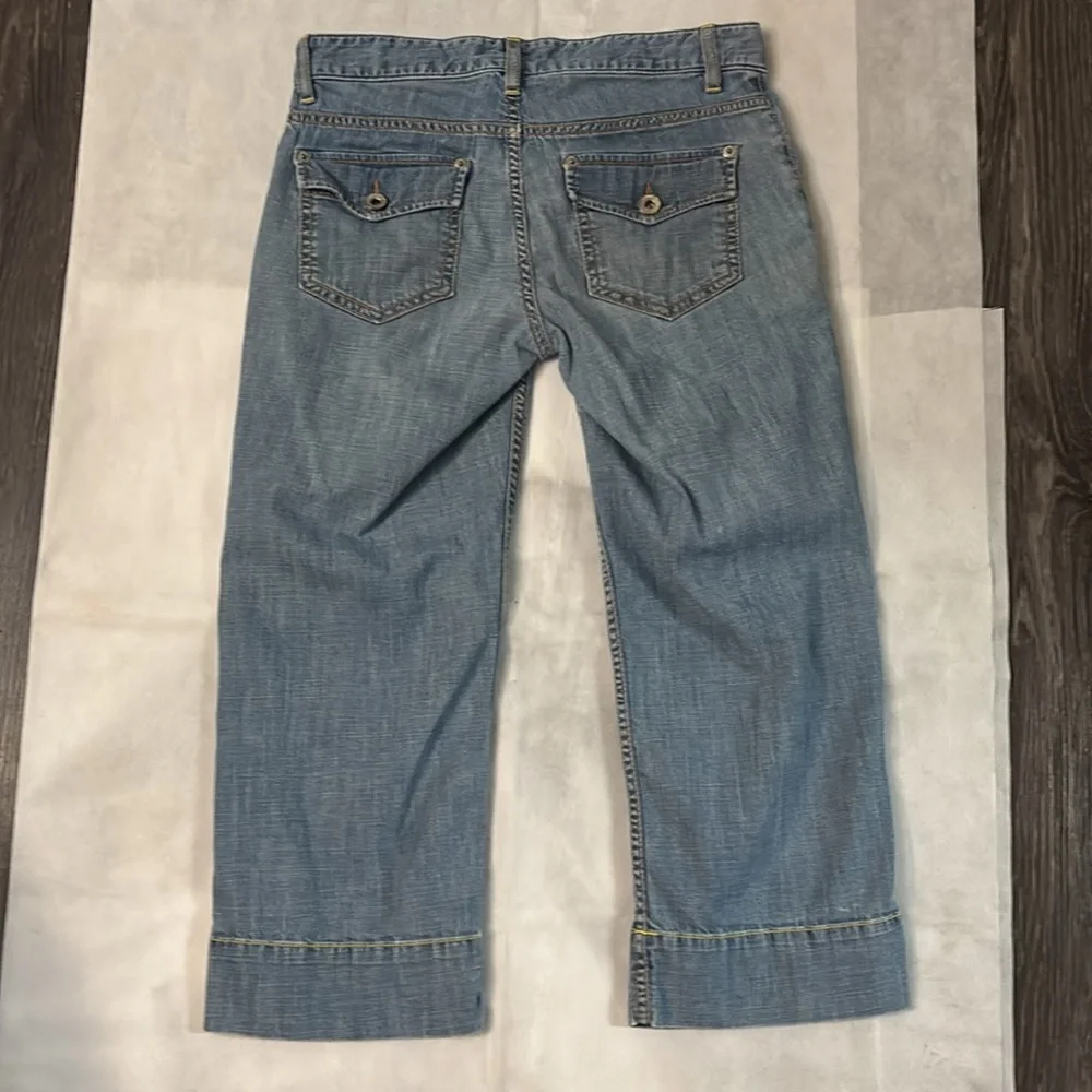 Banana Republic Denim Stretch Bermuda Shorts 0 Festival Summer Casual Boho Twee - Picture 2 of 13